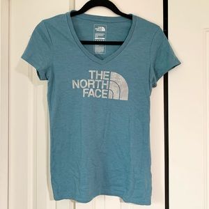 The North Face slim fit v neck blue t-shirt